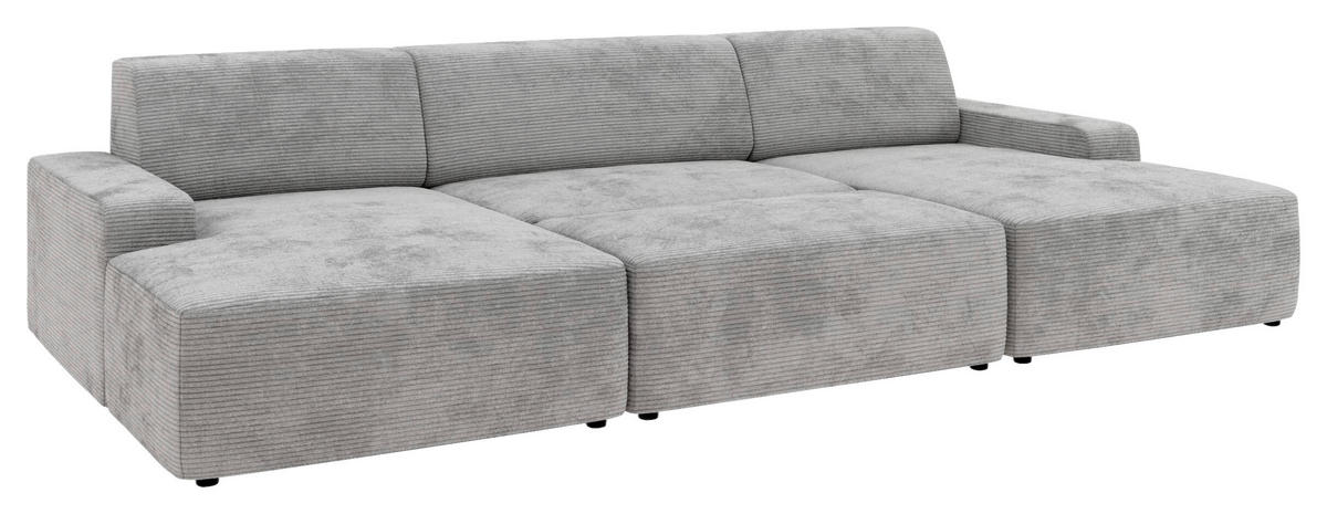 HOCKER in Textil Grau  - Schwarz/Grau, Modern, Kunststoff/Textil (112/44/66cm) - Trendmanufaktur