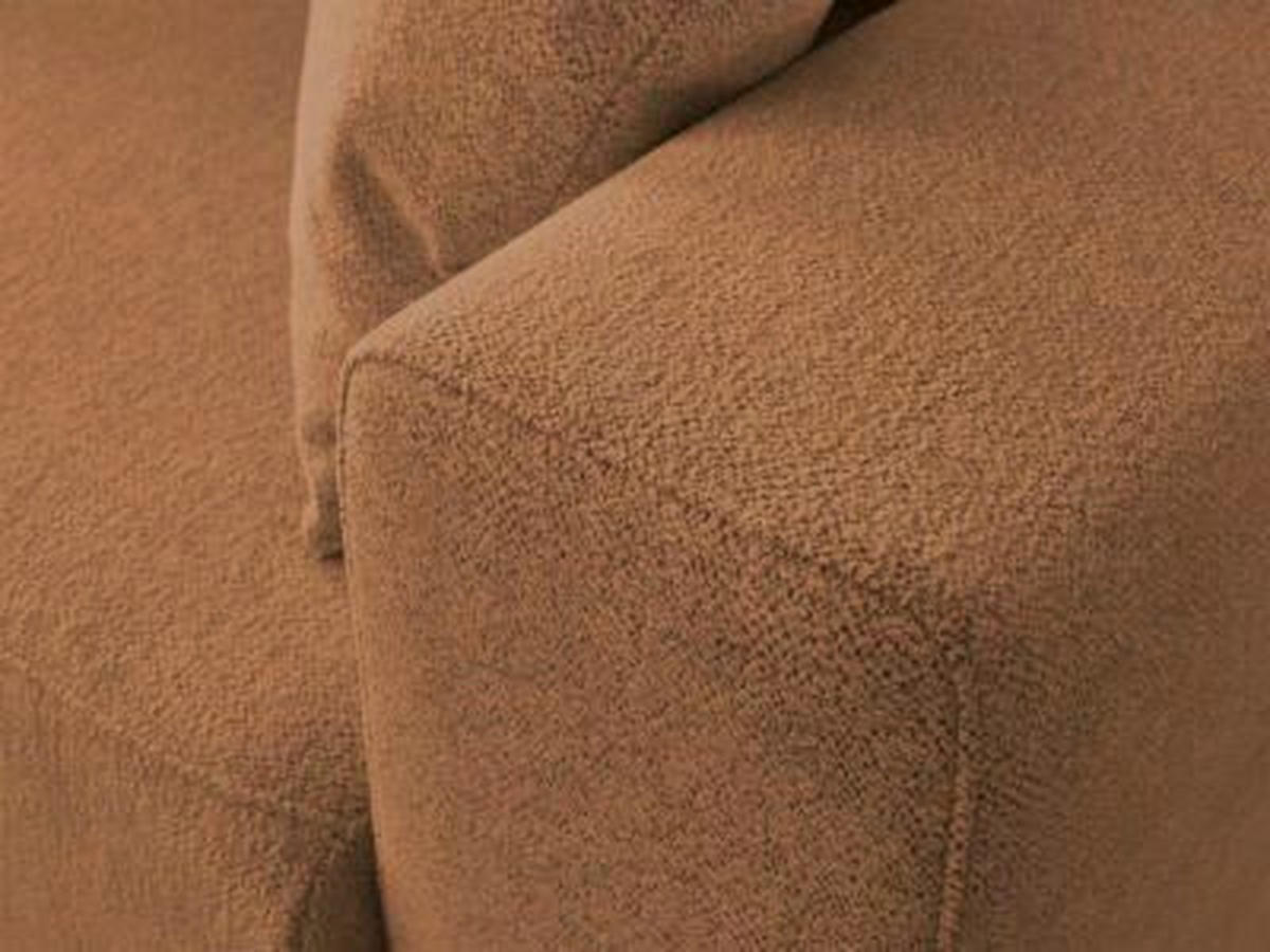 ECKSOFA Ottomane links  ATILLA Orange Flachgewebe  - Schwarz/Orange, MODERN, Kunststoff/Textil (149/244cm)