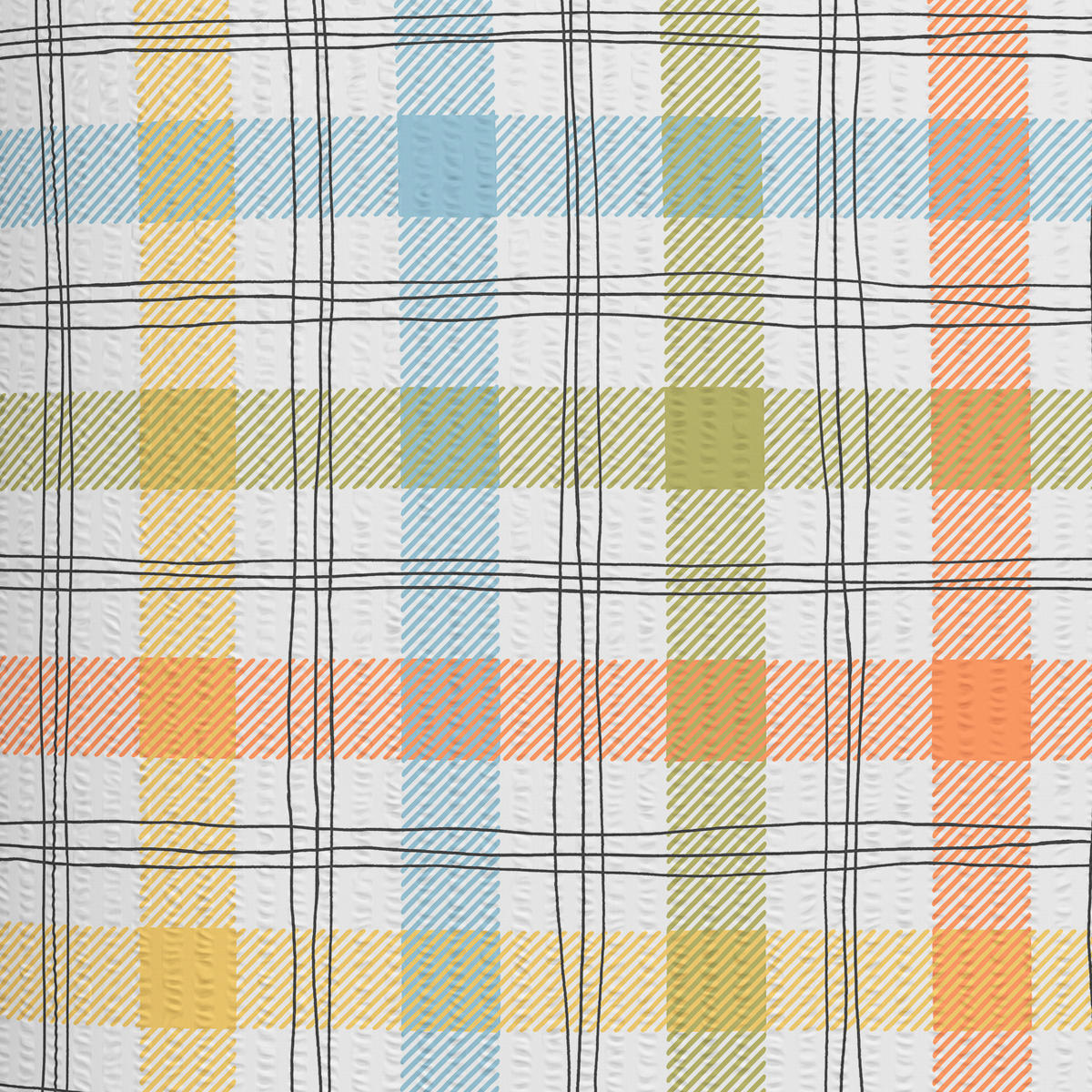 POSTEĽNÁ BIELIZEŇ, seersucker, viacfarebná, 140/200 cm - viacfarebná, Konventionell, textil (140/200cm) - Esposa