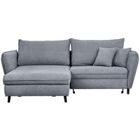 HÖRNSOFFA i struktur blågrå  - blågrå/svart, Design, trä/textil (245/161cm) - Livetastic