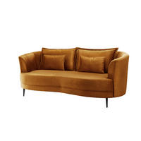 3-SITZER-SOFA in Velours Gelb  - Gelb/Schwarz, Modern, Textil/Metall (209/85/101cm) - Livetastic