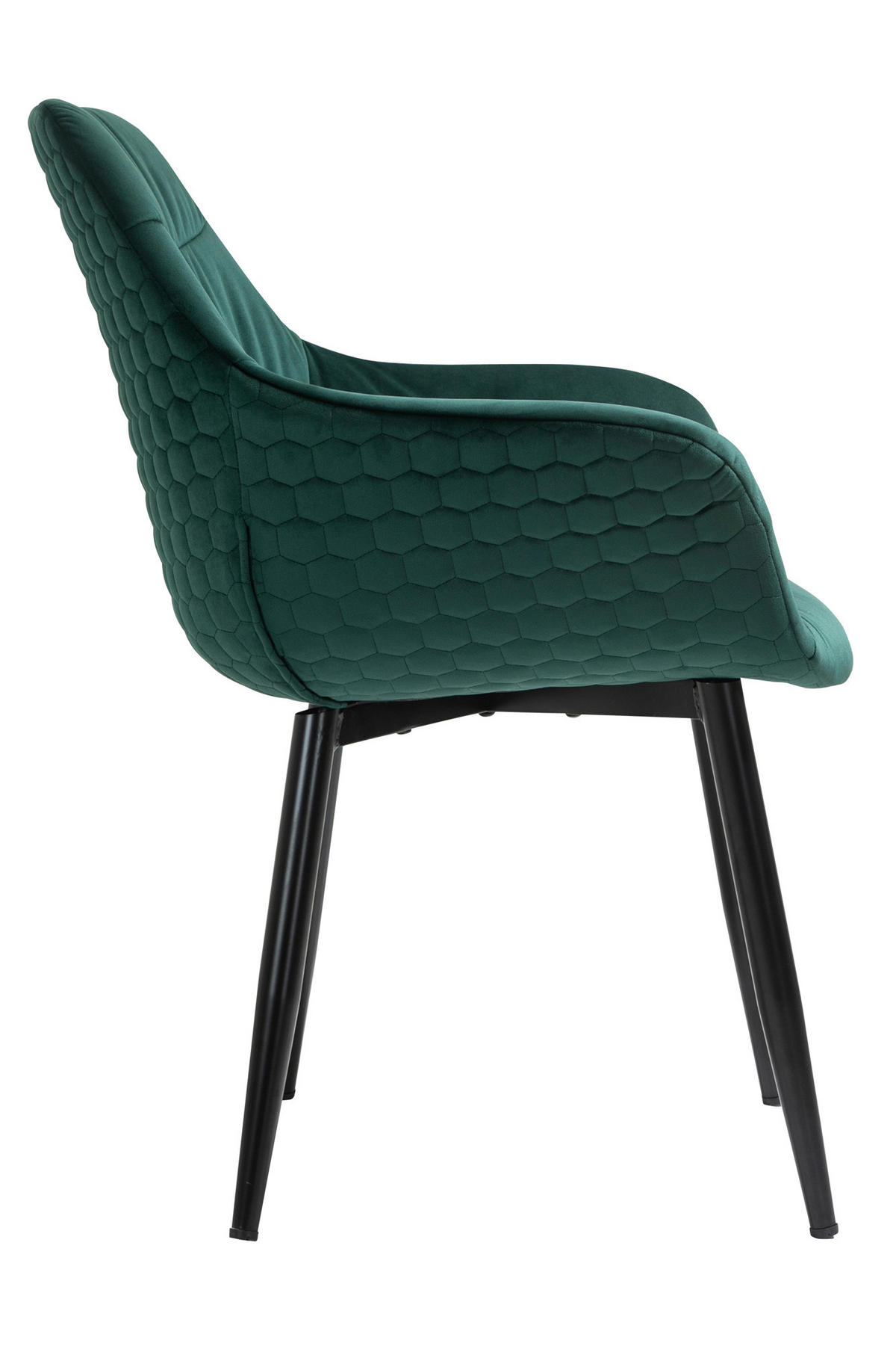 ARMLEHNSTUHL  in Samt  - Waldgrün/Schwarz, MODERN, Textil/Metall (63/81,5/61cm) - Livetastic