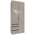 DREHTÜRENSCHRANK  in Sahara  - Schwarz/Sahara, KONVENTIONELL, Glas/Holzwerkstoff (100/236/58cm) - Hom`in