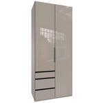DREHTÜRENSCHRANK  in Sahara  - Schwarz/Sahara, KONVENTIONELL, Glas/Holzwerkstoff (100/236/58cm) - Hom`in