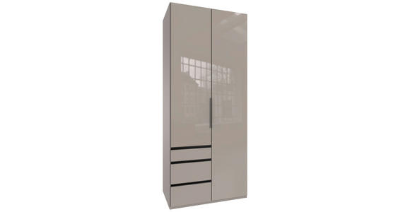 DREHTÜRENSCHRANK  in Sahara  - Schwarz/Sahara, KONVENTIONELL, Glas/Holzwerkstoff (100/236/58cm) - Hom`in