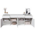 SIDEBOARD  220/80/40 cm 4 Schublade(n)  - Silberfarben/Weiß, Design, Holzwerkstoff/Kunststoff (220/80/40cm) - Xora