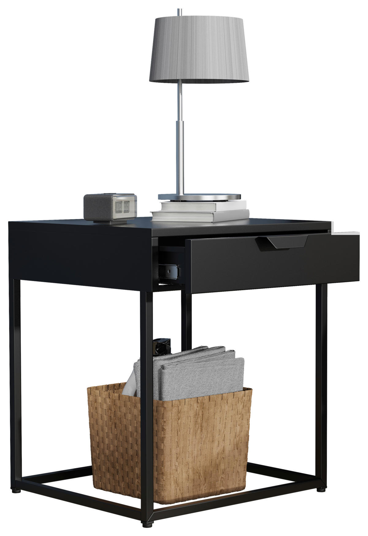 NACHTKÄSTCHEN 43/50/41 cm  in Schwarz  - Schwarz, MODERN, Holzwerkstoff/Kunststoff (43/50/41cm) - MID.YOU