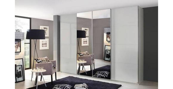SCHWEBETÜRENSCHRANK 271/223/68 cm 4-türig Grau - Chromfarben/Grau, Design, Glas/Holzwerkstoff (271/223/68cm) - Novel