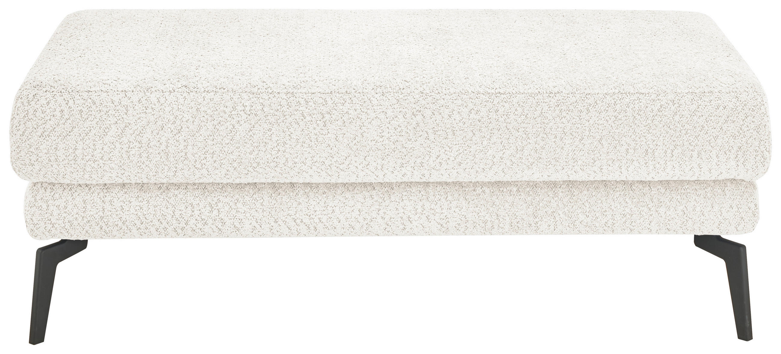 HOCKER Chenille Weiß  - Schwarz/Weiß, KONVENTIONELL, Textil/Metall (130/44/68cm) - SetOne by Musterring