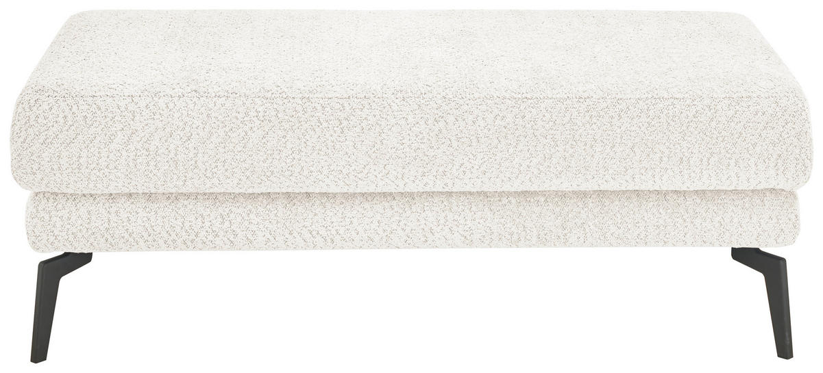 HOCKER Chenille Weiß  - Schwarz/Weiß, KONVENTIONELL, Textil/Metall (130/44/68cm) - SetOne by Musterring