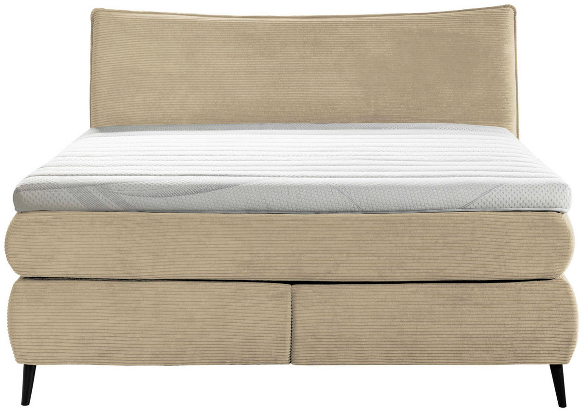 BOXSPRINGBETT 160/200 cm  in Beige  - Beige/Schwarz, Trend, Holz/Textil (160/200cm) - Esposa