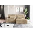 ECKSOFA Beige Cord  - Beige/Schwarz, MODERN, Holz/Textil (210/145cm) - Carryhome