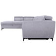 ECKSOFA Grau Velours  - Schwarz/Grau, KONVENTIONELL, Textil/Metall (217/255cm) - Carryhome