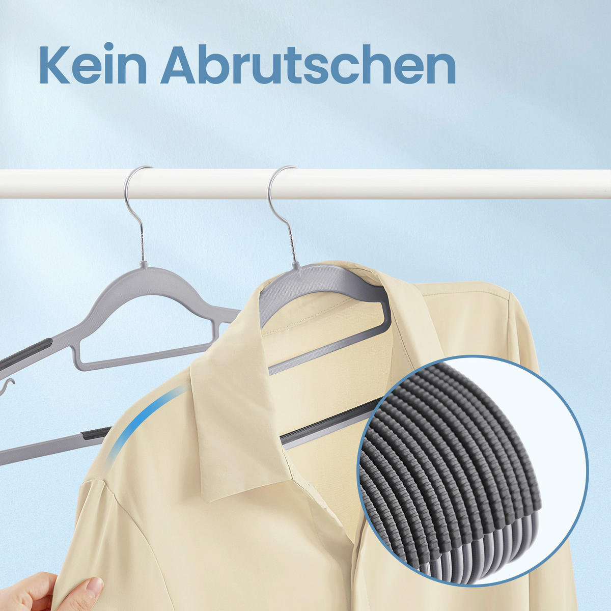 KLEIDERBÜGELSET Kunststoff  - Grau, Trend, Kunststoff (42/21,5/0.6cm) - Boxxx