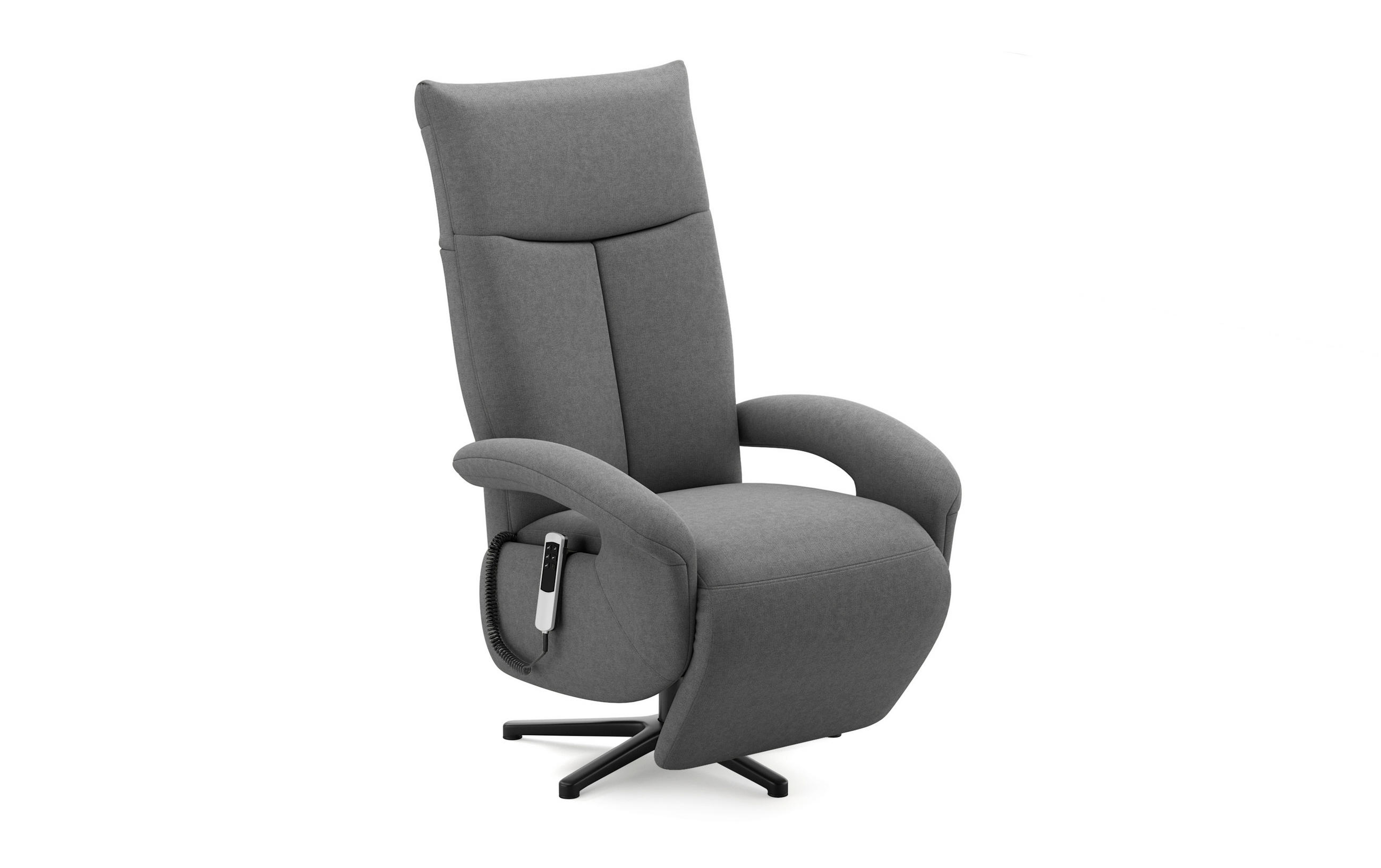 SESSEL in Flachgewebe Dunkelgrau - Dunkelgrau/Schwarz, Modern, Textil/Metall (74/112/82cm) - Sit & More