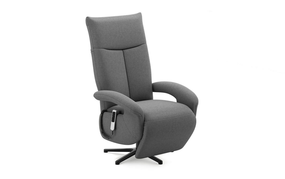 SESSEL in Flachgewebe Dunkelgrau  - Dunkelgrau/Schwarz, Modern, Textil/Metall (74/112/82cm) - Sit & More
