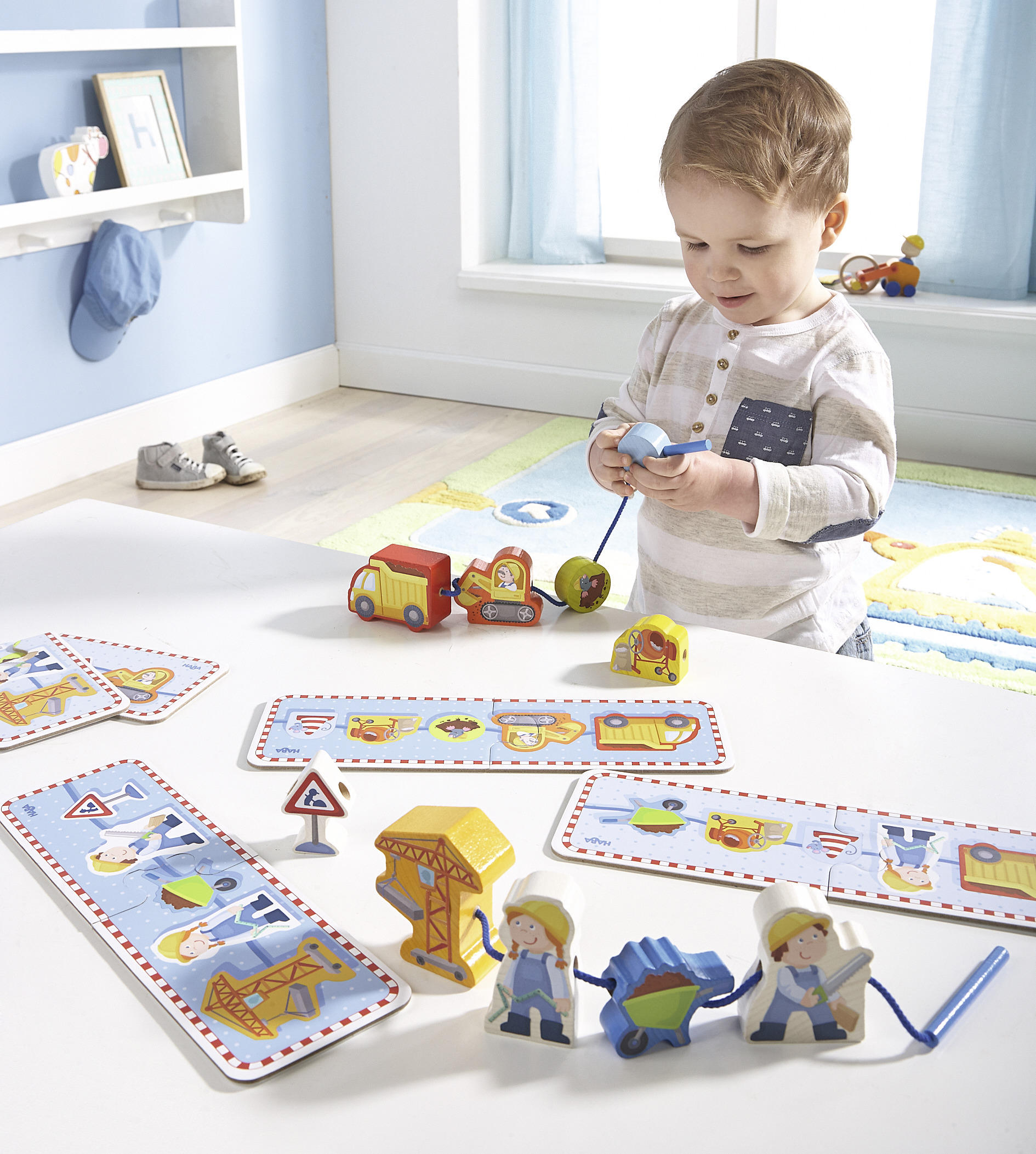 FÄDELSPIEL Baustelle - Multicolor, Basics, Holz/Textil (20cm) - Haba