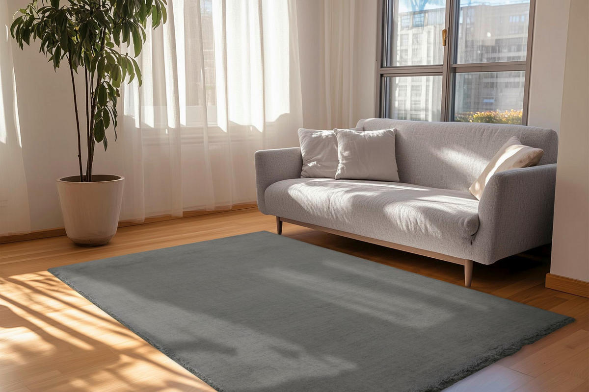 PLOCHO TKANÝ KOBEREC, 80/150 cm, sivá - sivá, Basics, textil (80/150cm)