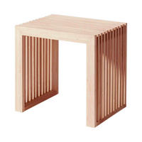 HOCKER in Holz Beigebraun  - Beigebraun, KONVENTIONELL, Holz (45/43/35cm) - MID.YOU