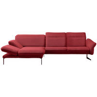 ECKSOFA in Webstoff Rot  - Anthrazit/Rot, Design, Textil/Metall (203/299cm) - Himolla