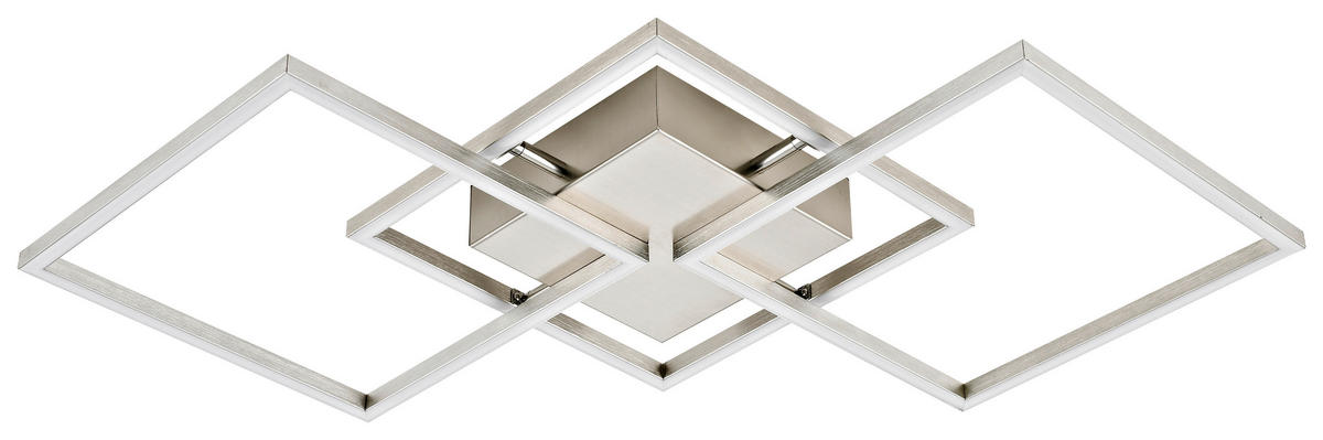 LED-DECKENLEUCHTE Giga 75,5/37/6 cm  - Nickelfarben, Trend, Kunststoff/Metall (75,5/37/6cm) - Novel