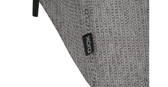 ECKSOFA in Webstoff Taupe 280/205 cm - Taupe/Schwarz, Design, Textil/Metall (280/205cm) - Xora