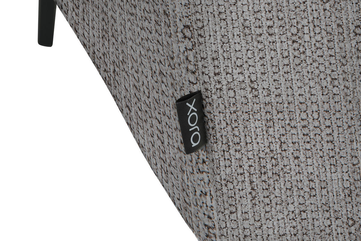 ECKSOFA in Webstoff Taupe  - Taupe/Schwarz, Design, Textil/Metall (280/205cm) - MID.YOU