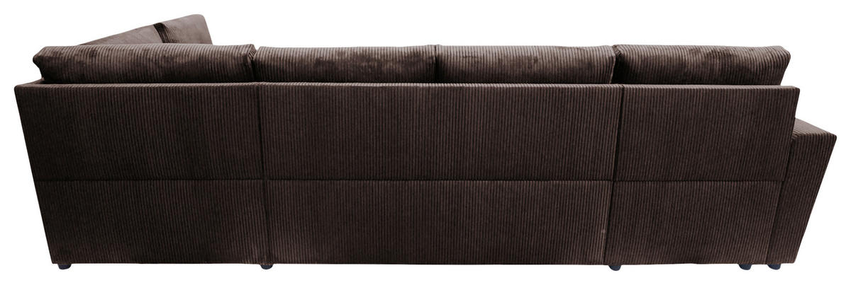 WOHNLANDSCHAFT TERMOLI Braun Cord  - Schwarz/Braun, Design, Kunststoff/Textil (155/297/212cm) - MID.YOU