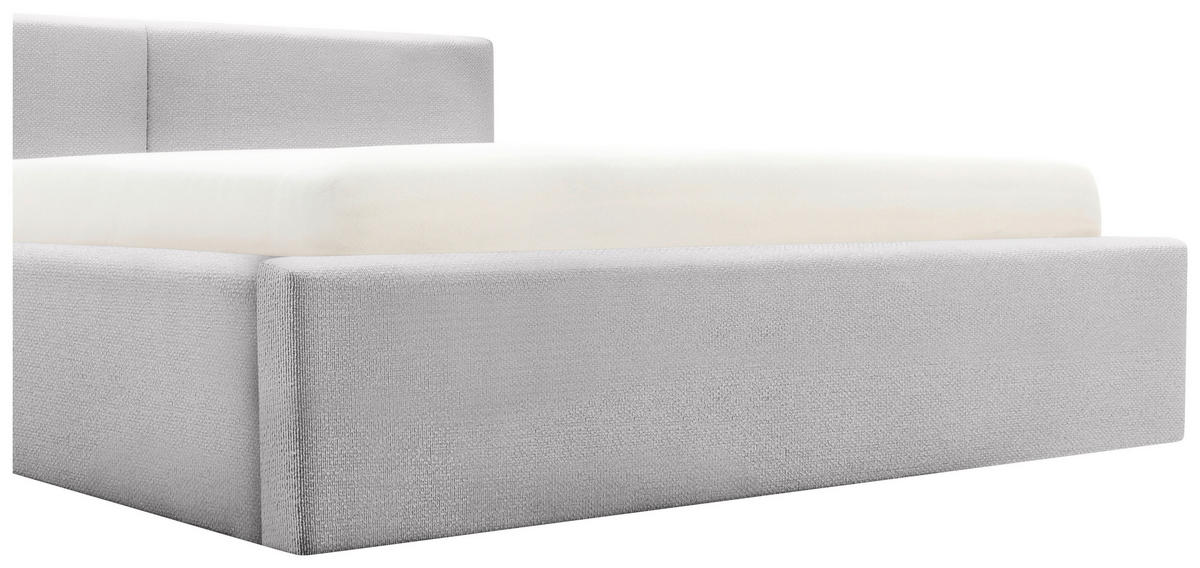 POLSTERBETT 140/200 cm  Hellgrau  - Hellgrau, Basics, Holz/Textil (140/200cm) - Boxxx