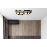 LED MENNYEZETI LÁMPA - sötétbarna/fekete, Design, műanyag/fa (62/32/16,5cm) - Globo