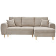 ECKSOFA in Webstoff Beige  - Beige/Naturfarben, KONVENTIONELL, Holz/Textil (250/145cm) - Carryhome