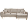 ECKSOFA Beige Webstoff  - Beige/Naturfarben, KONVENTIONELL, Holz/Textil (250/145cm) - Carryhome