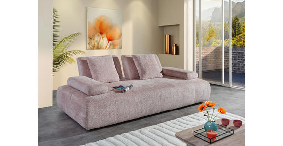 SCHLAFSOFA Chenille Rosa  - Schwarz/Rosa, KONVENTIONELL, Kunststoff/Textil (235-255/80/116-138cm) - Carryhome