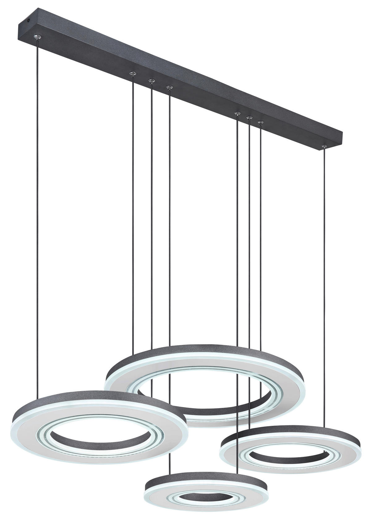 ZÁVESNÉ LED SVIETIDLO, 100/50/120 cm  - čierna/biela, Design, kov/plast (100/50/120cm)