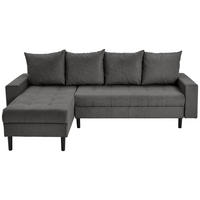 ECKSOFA in Webstoff Dunkelgrau  - Dunkelgrau/Schwarz, Konventionell, Kunststoff/Textil (157/231cm) - P & B