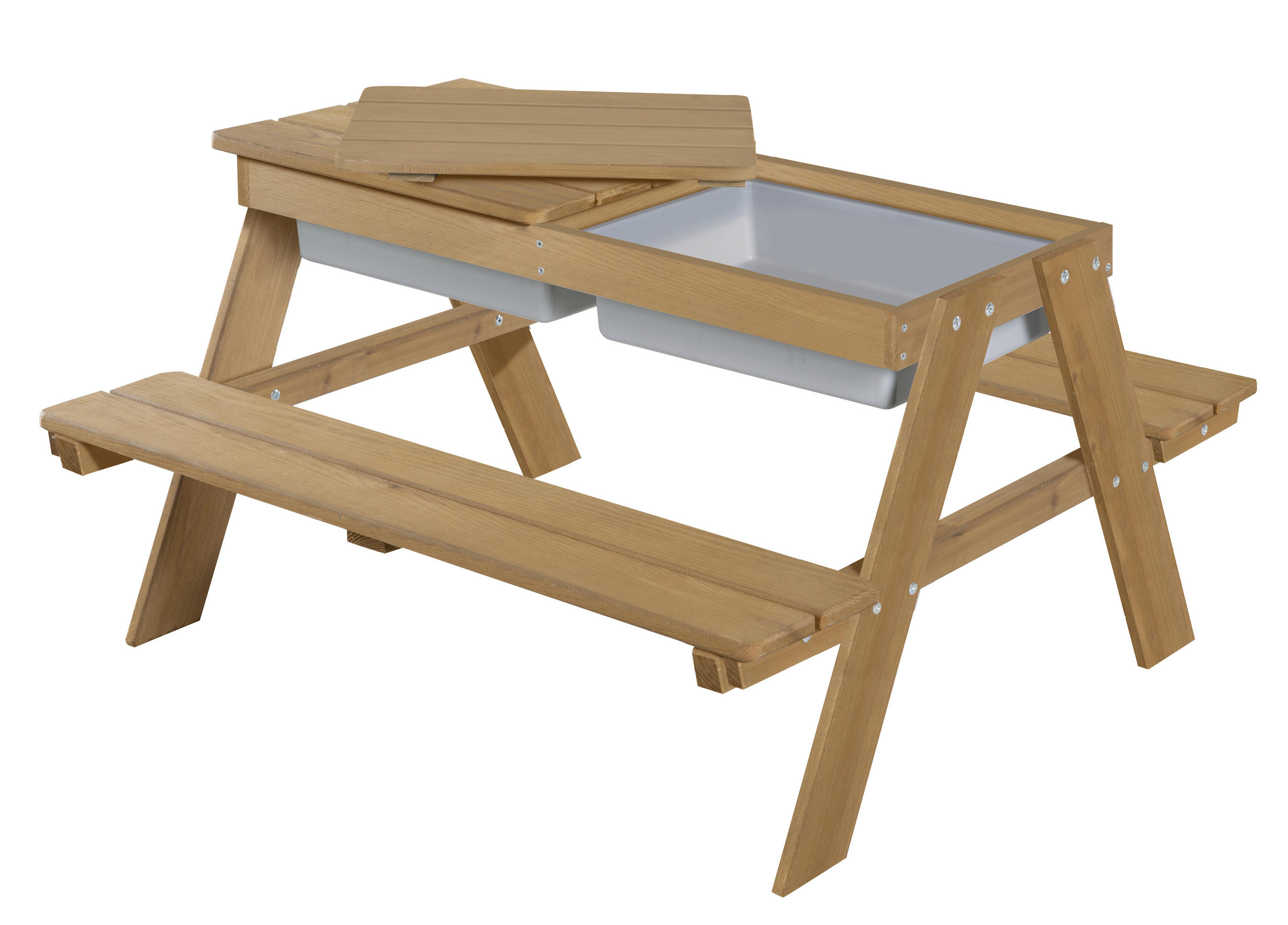 KINDERSITZGRUPPE roba Outdoor + Teakfarben - Teakfarben, Basics, Holz/Kunststoff (89/50/85,5cm) - Roba