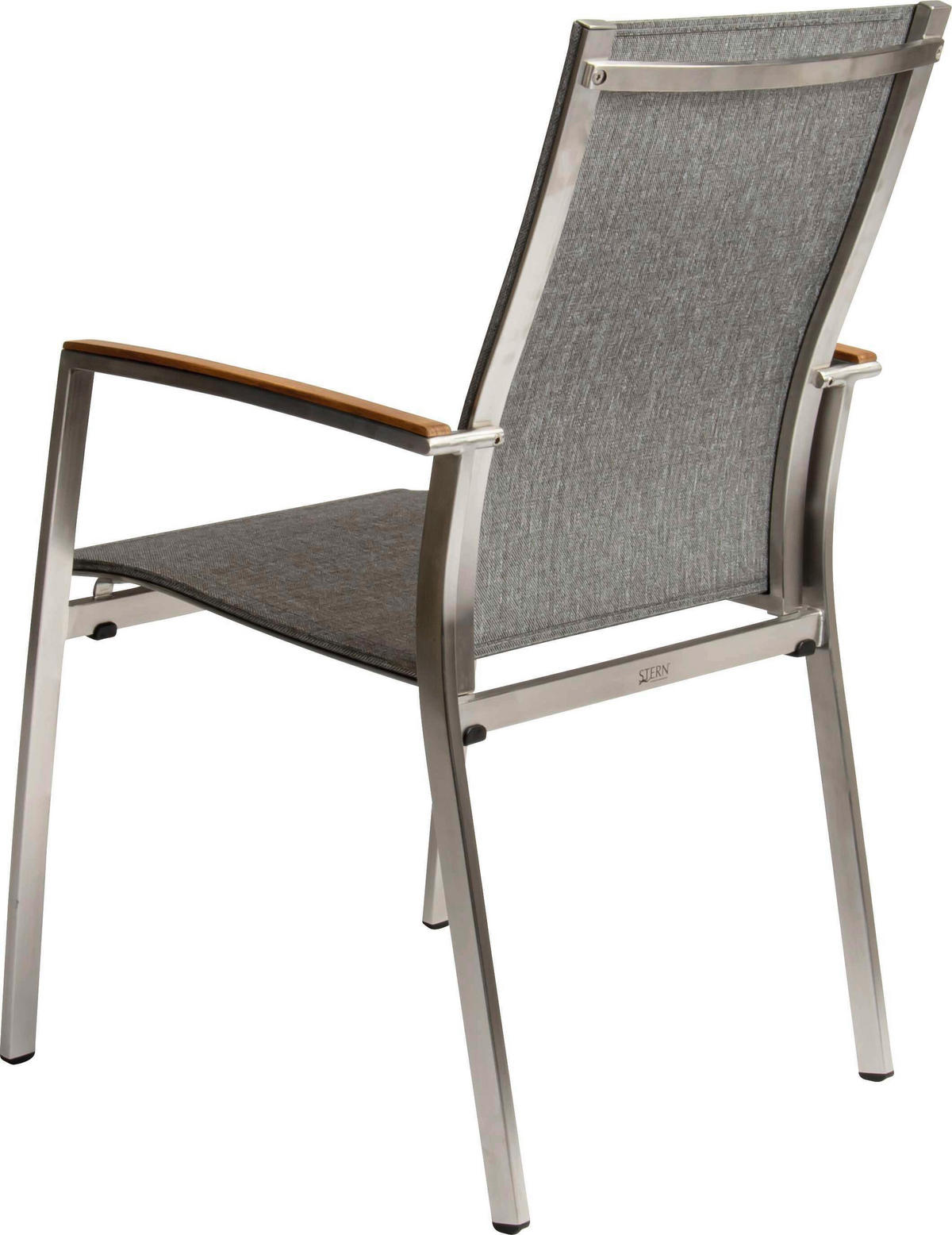 STAPELSESSEL in Holz, Metall, Textil Grau, Edelstahlfarben  - Edelstahlfarben/Grau, Basics, Holz/Textil (56/92/63cm) - Stern