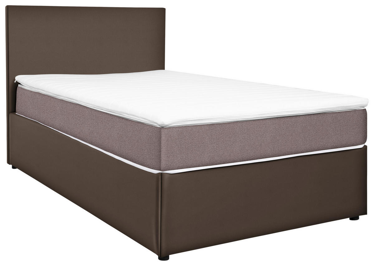 BOXBETT 120/200 cm  in Grau, Hellbraun  - Hellbraun/Grau, Konventionell, Holz/Holzwerkstoff (120/200cm) - MID.YOU