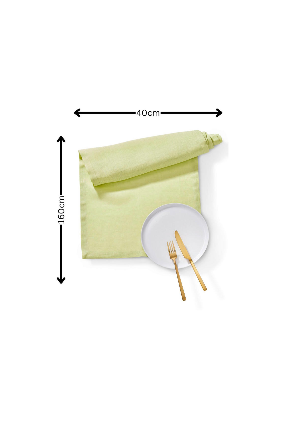 BORDSLÖPARE DODORI textil salviagrön 40/160 cm  - salviagrön, Basics, textil (40/160cm) - FYNCH-HATTON