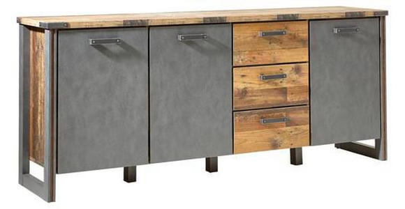 SIDEBOARD Grau, Pinienfarben  - Anthrazit/Grau, KONVENTIONELL, Holzwerkstoff/Kunststoff (207/88/42cm) - Hom`in