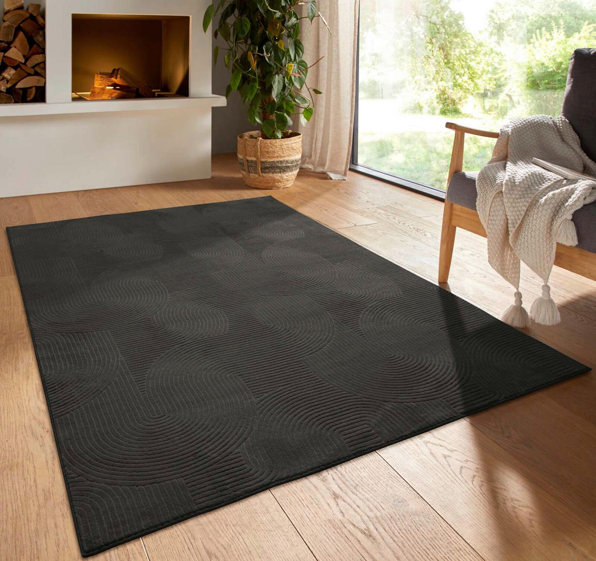 WEBTEPPICH 240/340 cm Homestyle Anthrazit  - Anthrazit, Design, Textil (240/340cm) - Novel