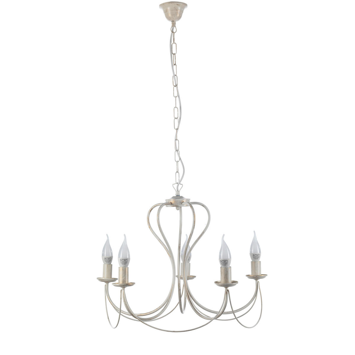 KRONLEUCHTER 55/105 cm   - Weiß, KONVENTIONELL, Metall (55/105cm)