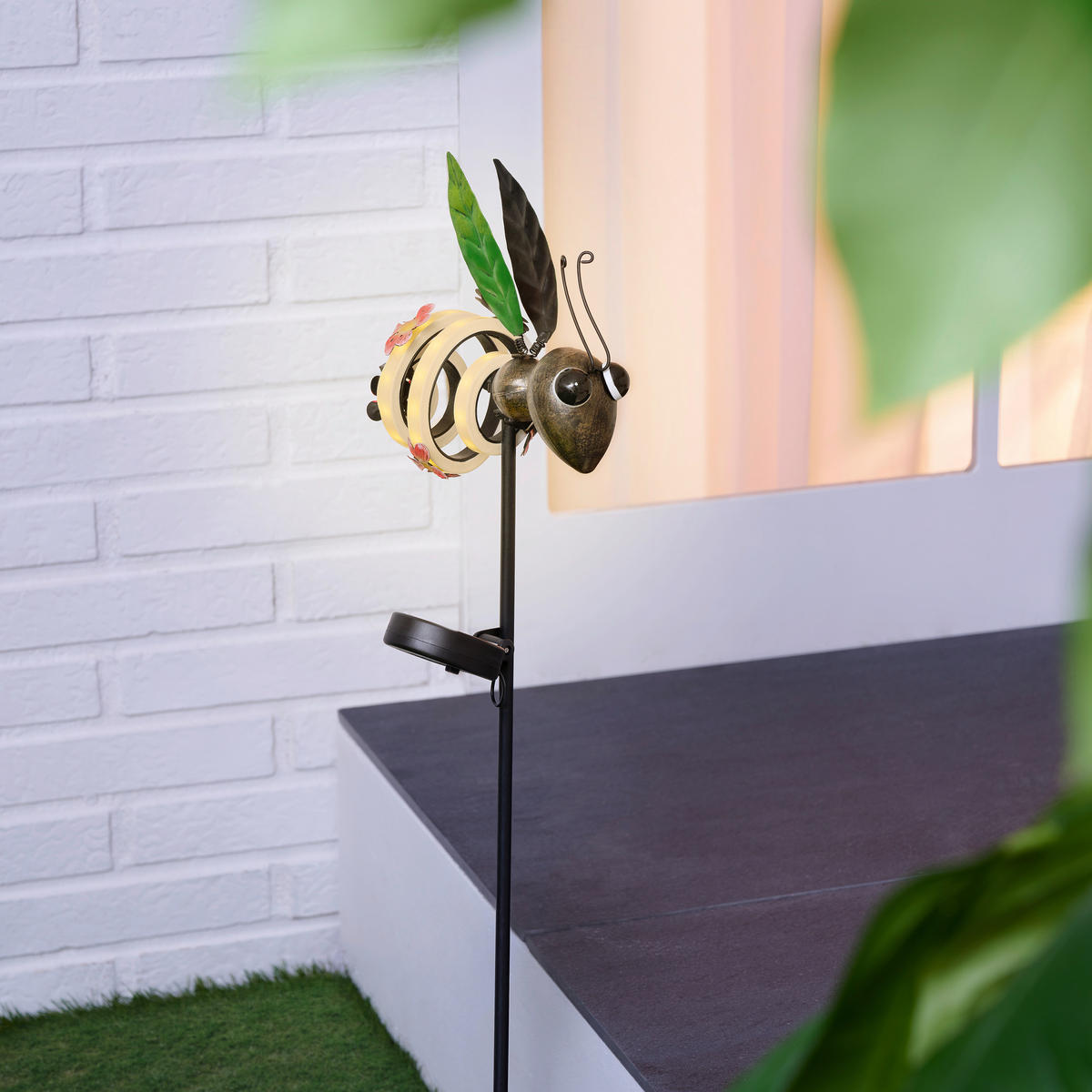 LAMPĂ SOLARĂ  - alb/roz antic, Trend, plastic/metal (18,7/8,8/80cm) - Ambia Garden