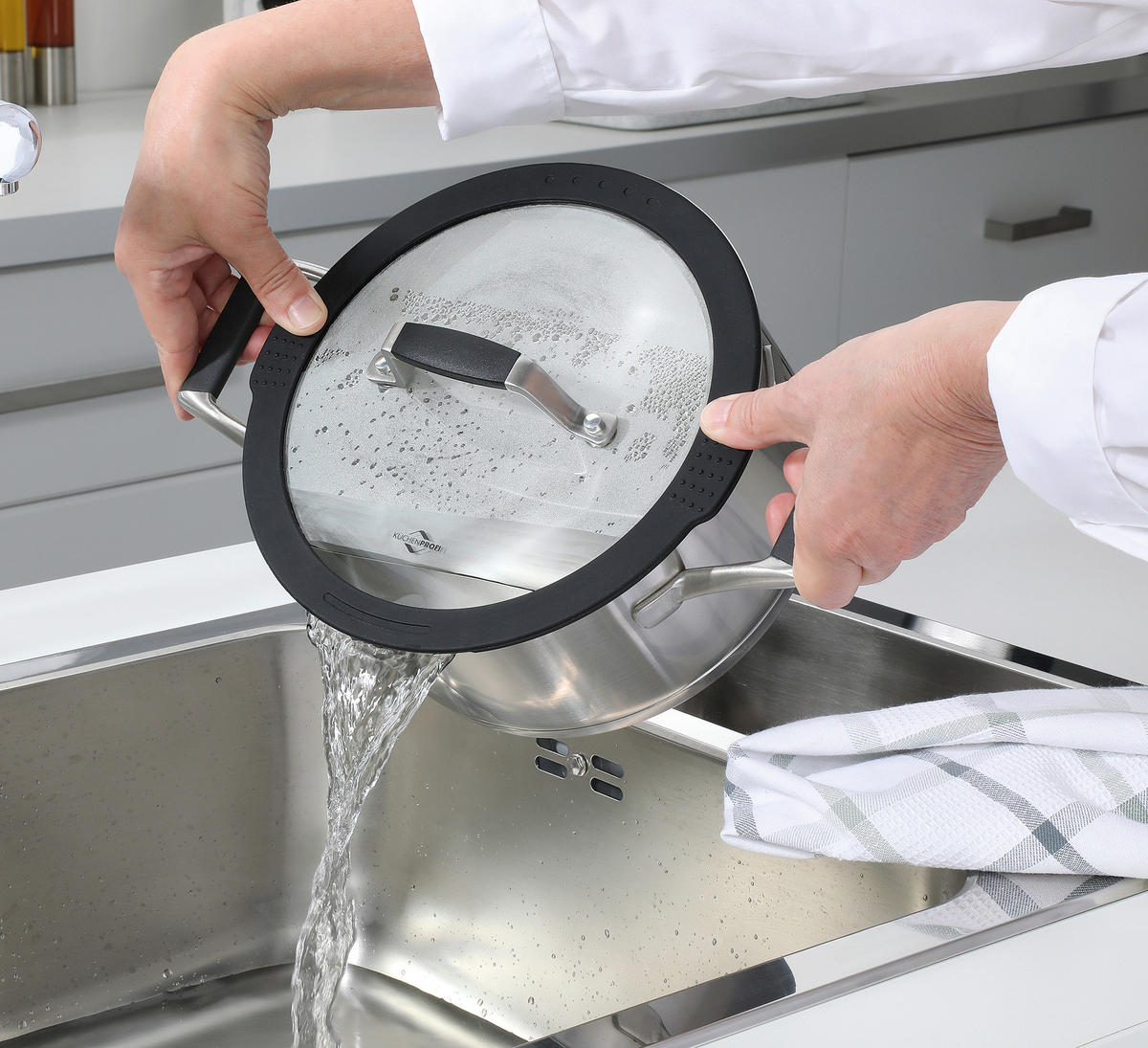 KOCHTOPFSET COMO  - Transparent/Silberfarben, Basics, Glas/Kunststoff - KÜCHENPROFI