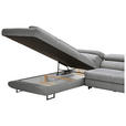 ECKSOFA in Webstoff Grau  - Schwarz/Grau, Design, Textil/Metall (235/280cm) - Hom`in