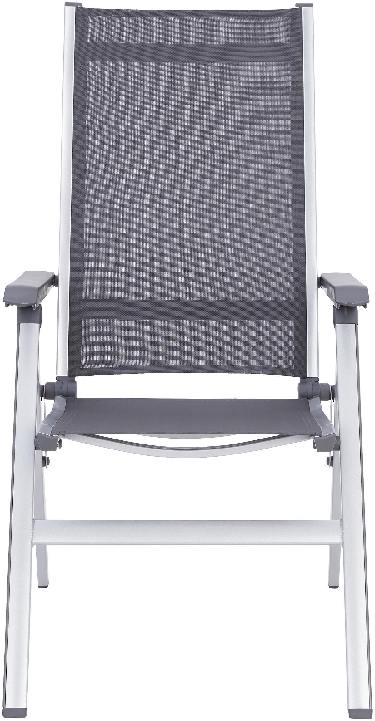 GARTENKLAPPSESSEL Metall, Textil Anthrazit, Silberfarben  - Anthrazit/Silberfarben, Design, Textil/Metall (62/111/67,5cm) - MWH