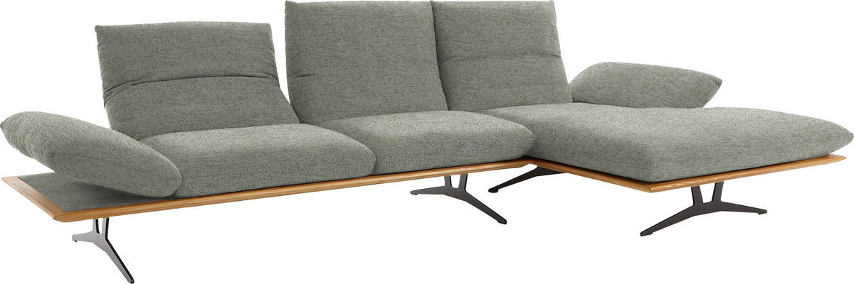 ECKSOFA in Flachgewebe Greige  - Greige/Schwarz, Design, Holz/Textil (314/159cm) - Dieter Knoll