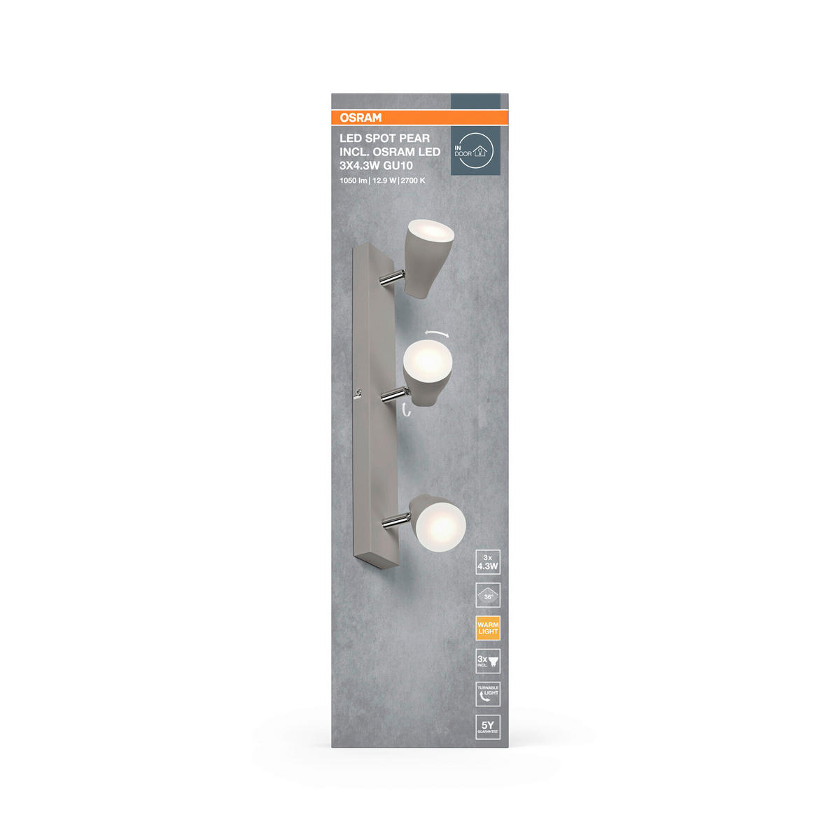 LED-STRAHLER 44,4/6/13,1 cm   - Grau, Basics, Kunststoff/Metall (44,4/6/13,1cm) - Osram