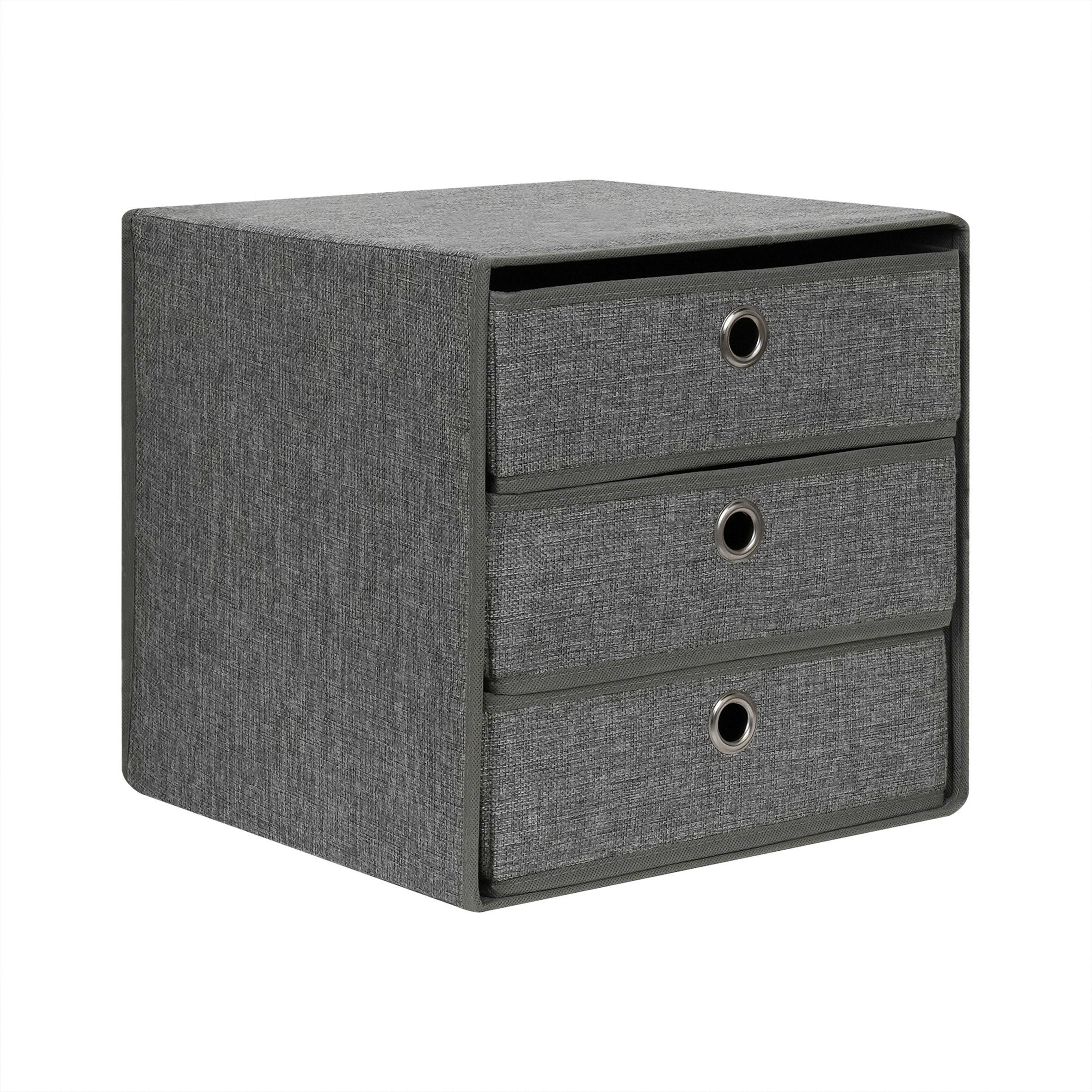 Cutie Cu Sertare     - gri, Basics, carton/metal (32/32/32cm) - Homeware