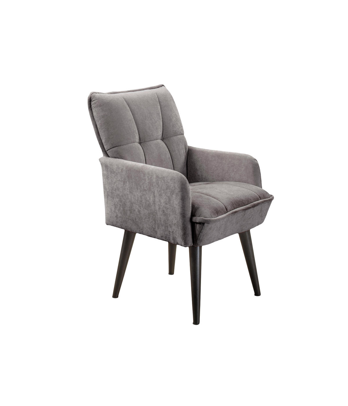 STOLICA S NASLONOM ZA RUKE  sivo-smeđa  drvo, tekstil, drvni materijal      - sivo-smeđa/crna, Moderno, drvni materijal/drvo (57/93/75cm) - Livetastic